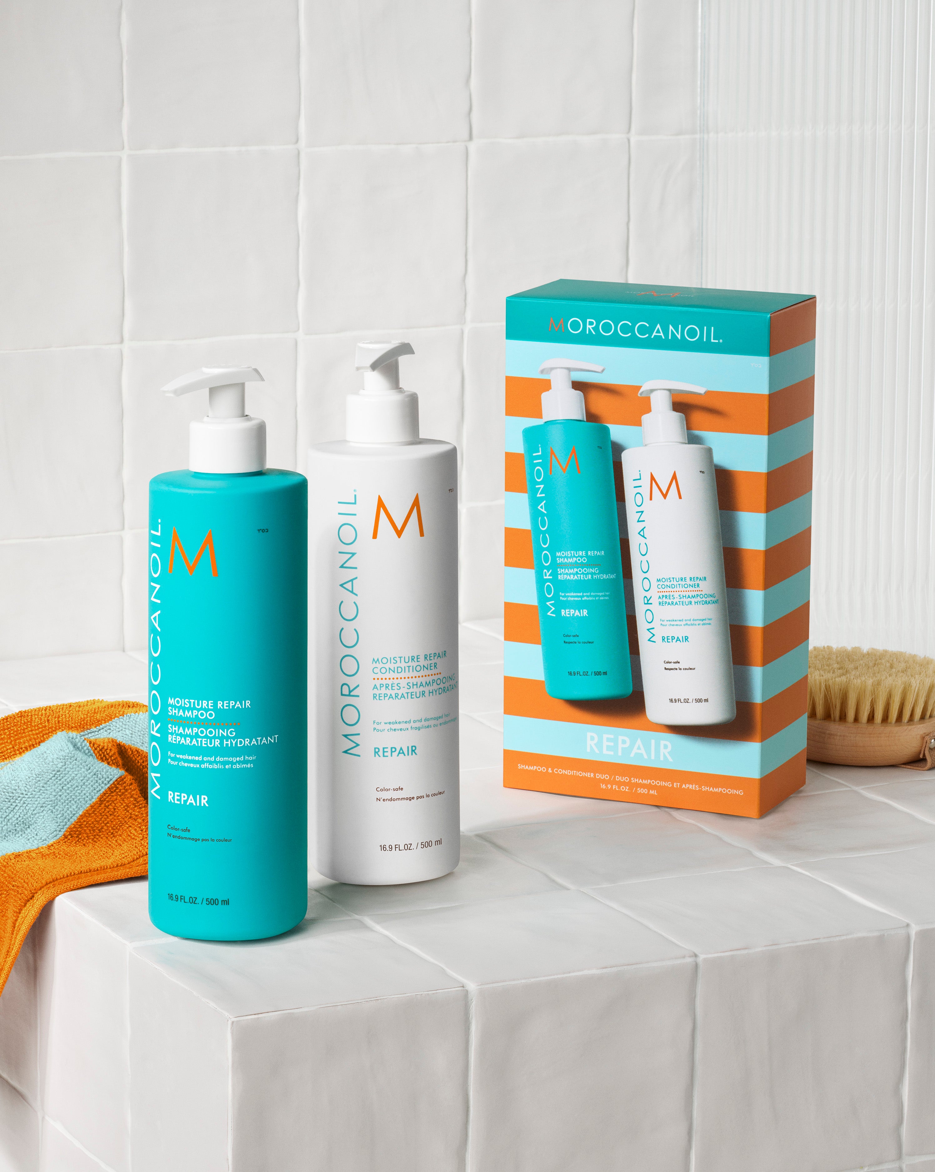 Moisture Repair Shampoo & Conditioner Duo (Worth £82) - Moroccanoil UK