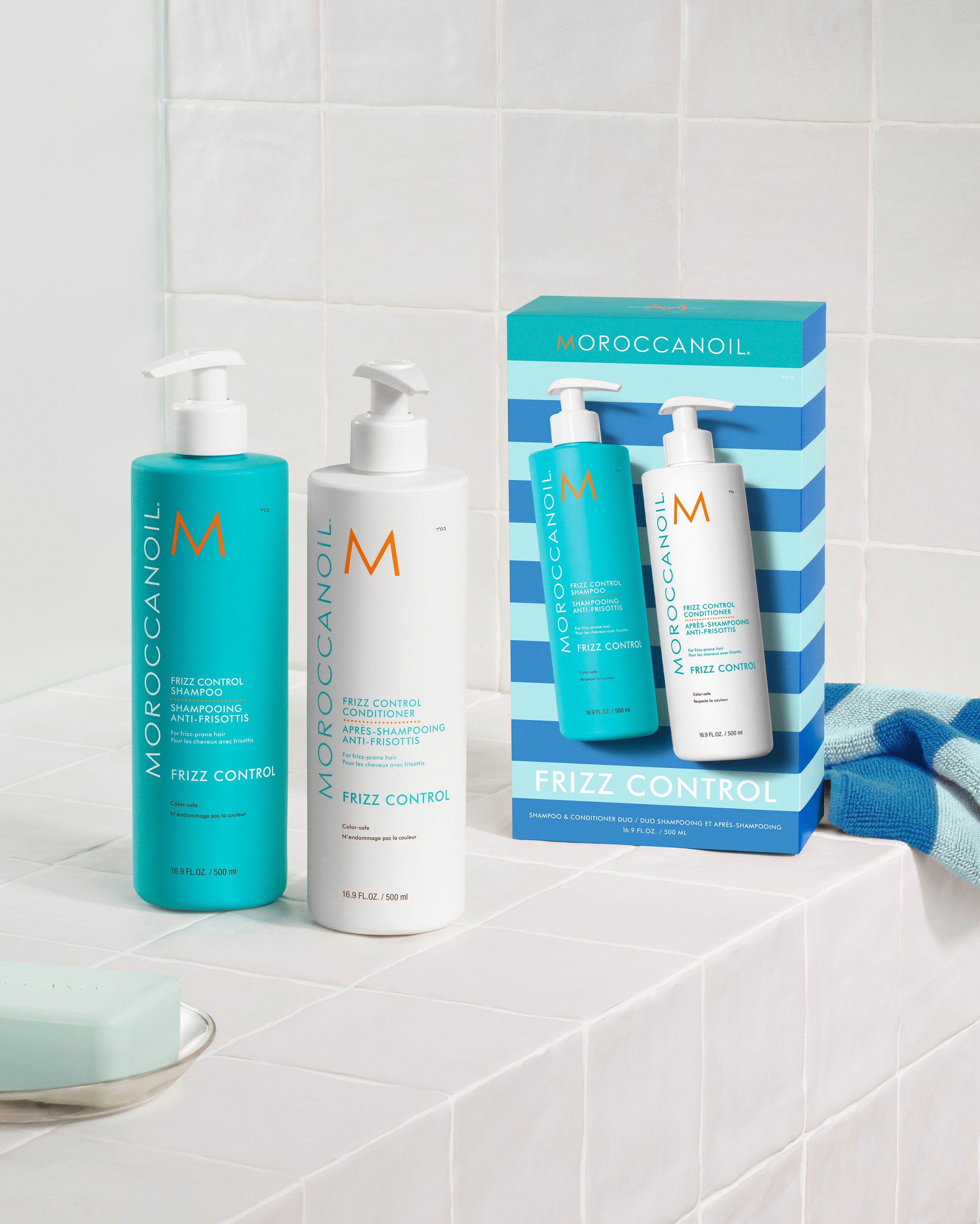京極SHAMPOO & TREATMENT とフォームセット Frizz Control Shampoo & Conditioner Duo (Worth £86) - Moroccanoil UK