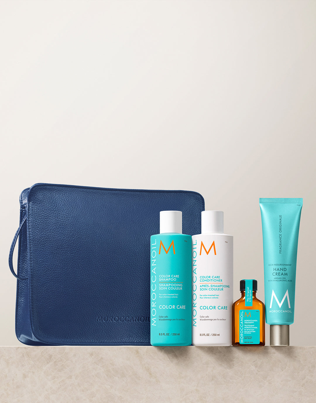 Moroccanoil Cosmetic Bag deals w/ Shampoo, Conditioner, Hair Mask, and Hair Treatment